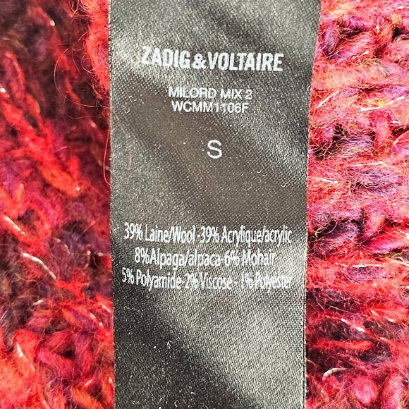 ZADIG & VOLTAIRE Burgundy Red Chunky Knit Wool & Alpaca Sweater - Picture 9 of 9